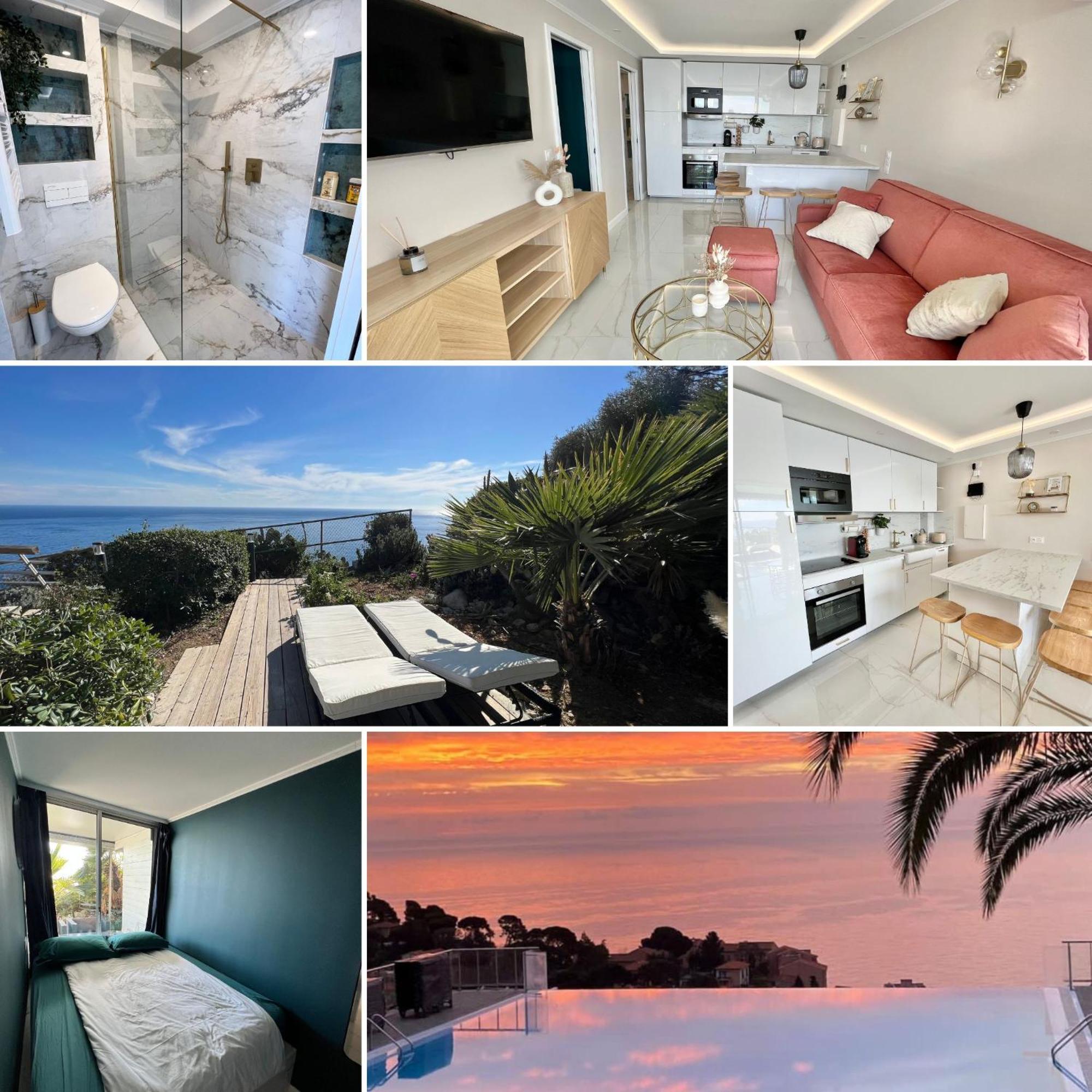 Luxueux Appartement - Vue Mer - Piscine - Free Parking - Monaco Cap-d'Ail Eksteriør billede